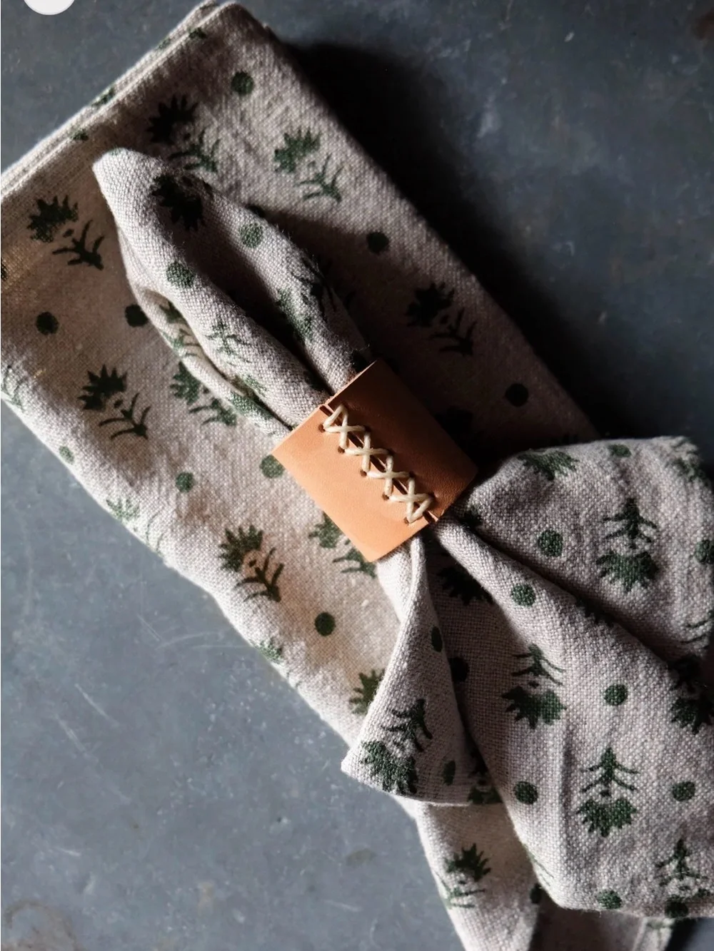 New🌟Terrain- Pari Olive Linen Napkins-Olive